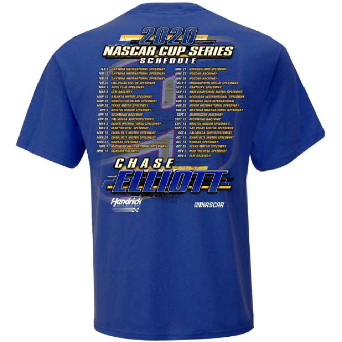 Chase Elliott - NASCAR Schedule T-Shirt 2020 Chase Elliott - NASCAR Schedule T-Shirt 2020