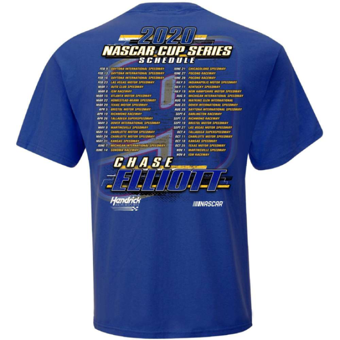 Chase Elliott - NASCAR Schedule T-Shirt 2020