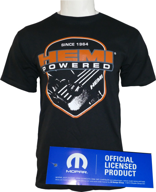 Mopar, Hemi, T-Shirt brown vorne, Label Mopar, Hemi, T-Shirt brown vorne, Label