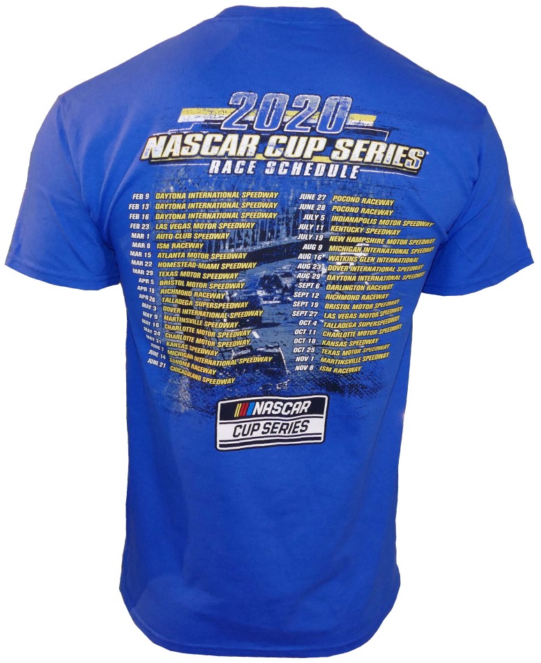 NASCAR schedule t-shirt 2020