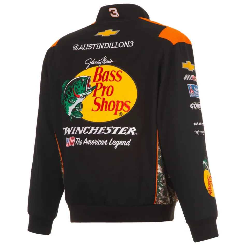 # 3 Austin Dillon - Nascar - Bass Pro Shops Full-Snap Racing Jacke in schwarz