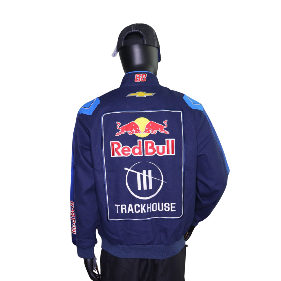 #88 Connor Zilisch - Trackhouse Red Bull Full-Snap Racing Jacke in Navy-Blau