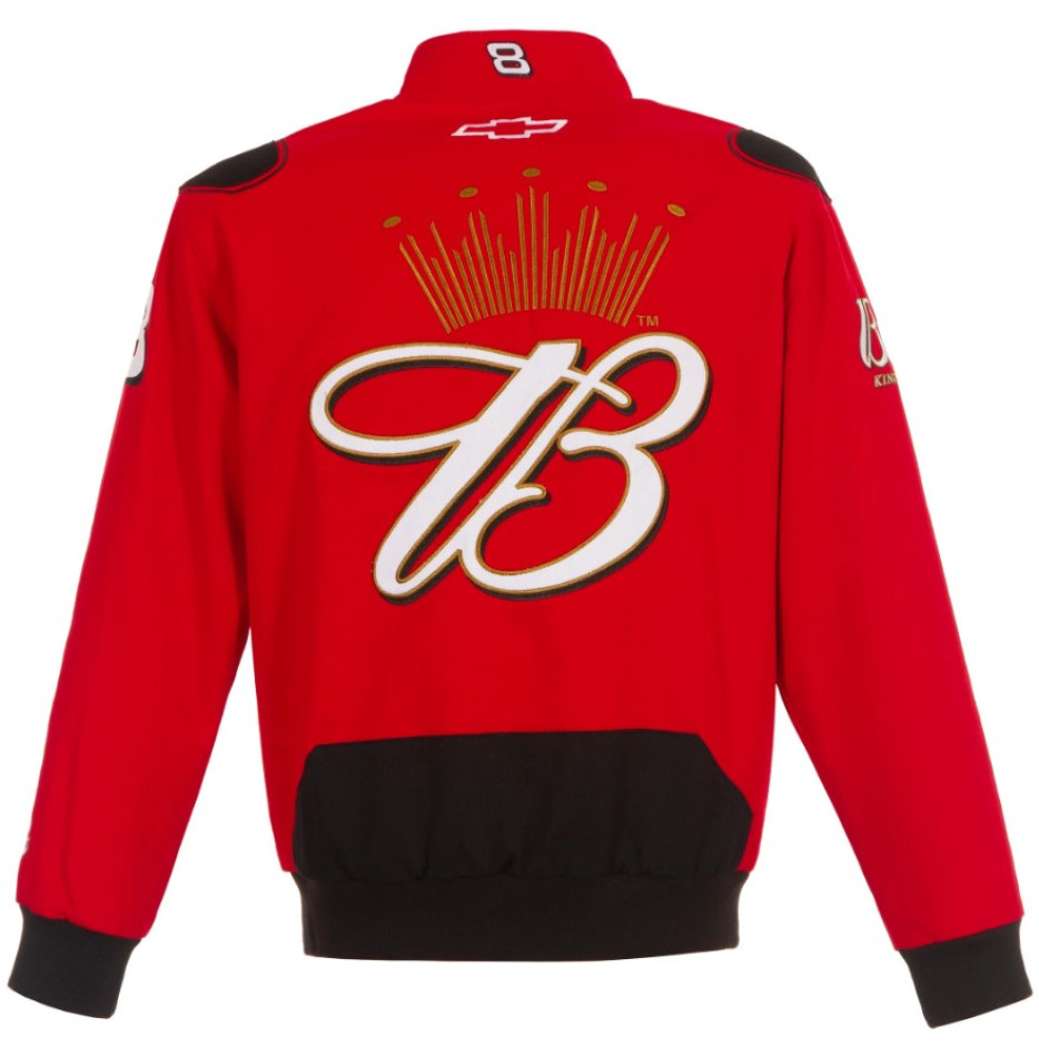 # 8 Dale Earnhardt Jr. - Full-Snap Racing Jacke Budweiser Design in rot