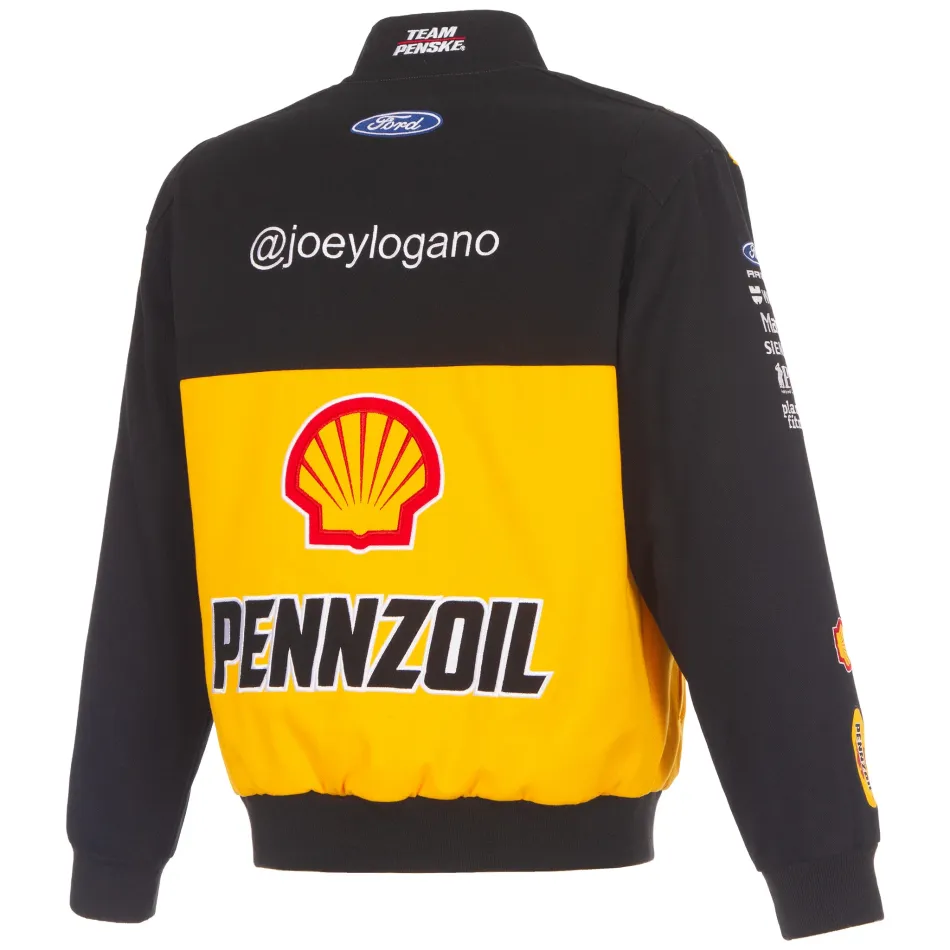 #22 Joey Logano - Nascar - Pennzoil Full-Snap Racing Jacke in schwarz