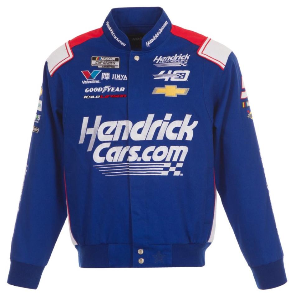 # 5 Kyle Larson - Nascar - Hendrick Full-Snap Racing Jacke in Royal-Blau