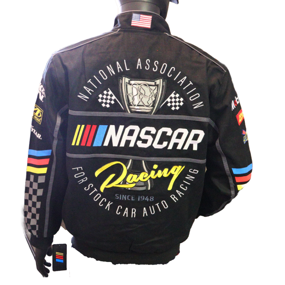 NASCAR Racing Jacket - black Racing Jacket with extensive embroidery ...
