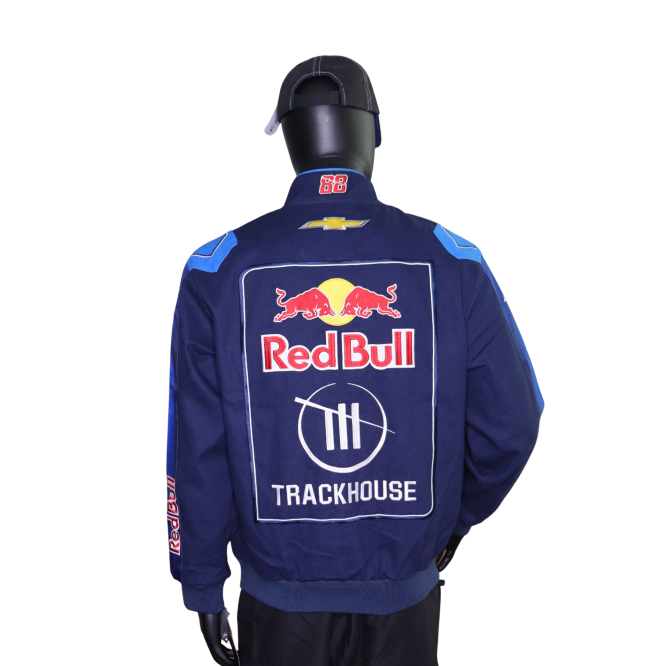 #88 Connor Zilisch - Trackhouse Red Bull Full-Snap Racing Jacke in Navy-Blau