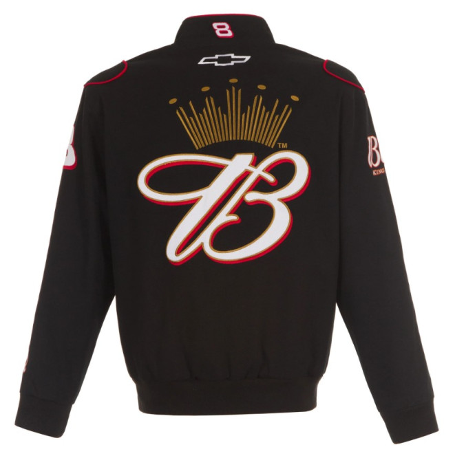# 8 Dale Earnhardt Jr. - Full-Snap Racing Jacke Budweiser Design in schwarz
