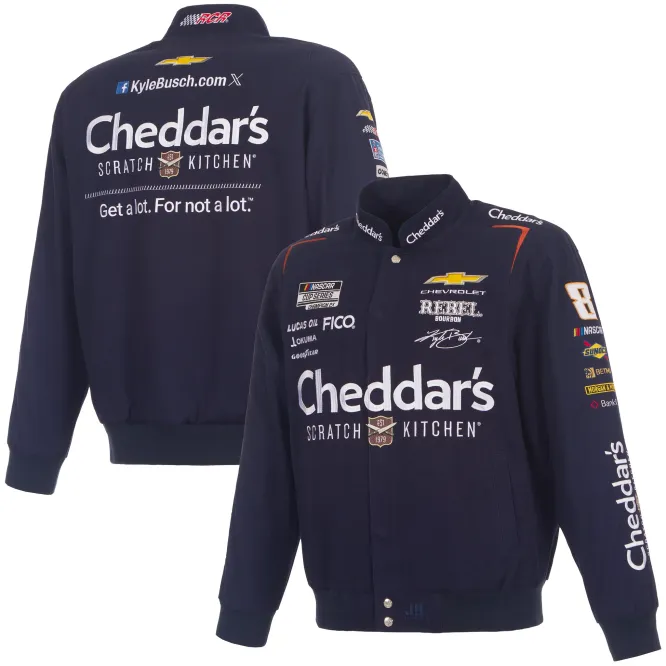 # 8 Kyle Busch - Nascar - Cheddar´s Full-Snap Racing Jacke in schwarz