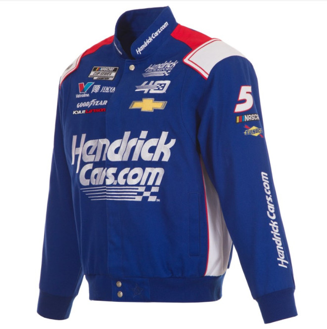 # 5 Kyle Larson - Nascar - Hendrick Full-Snap Racing Jacke in Royal-Blau