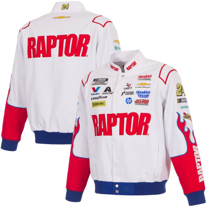 #24 William Byron - Nascar - Raptor Full-Snap Racing Jacke in weiss